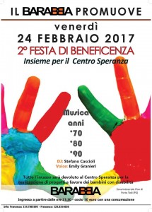 2 Festa di Beneficenza VENERDI' 24 FEBBRAIO 2017